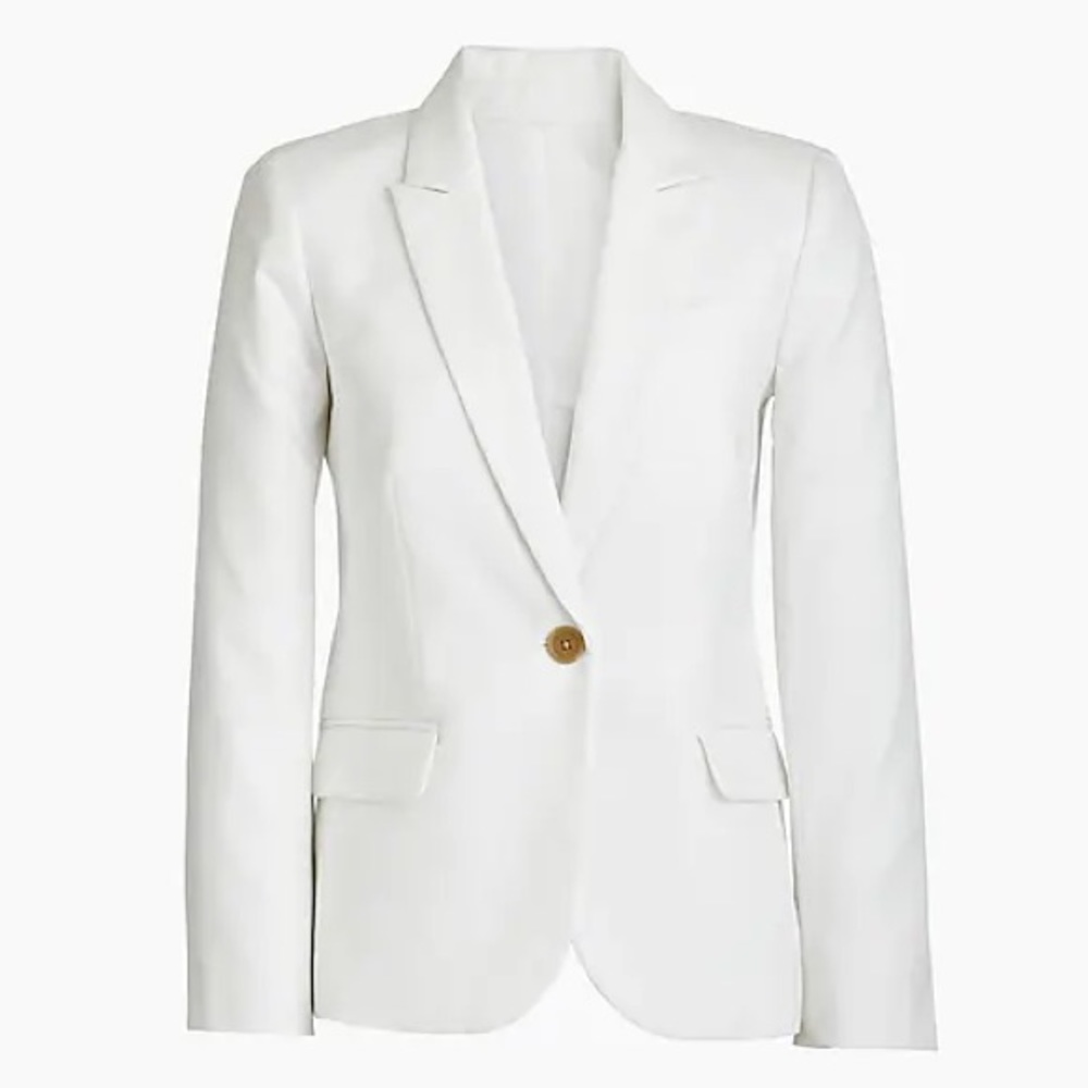J.Crew White Cotton Work Blazer, size 0, NWT